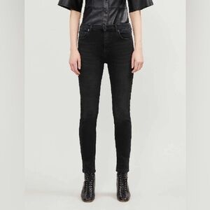 Whistles Black Sculpted High-rise Stretch-Denim Jeans